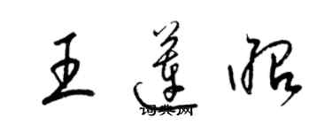 梁錦英王蓮昭草書個性簽名怎么寫