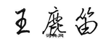 駱恆光王鹿笛行書個性簽名怎么寫