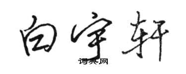 駱恆光白宇軒行書個性簽名怎么寫