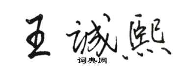 駱恆光王誠熙行書個性簽名怎么寫