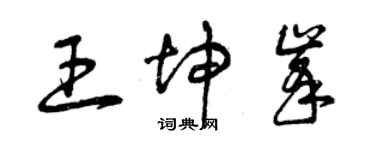 曾慶福王坤峰草書個性簽名怎么寫