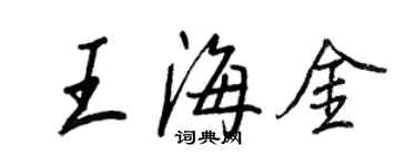 王正良王海金行書個性簽名怎么寫
