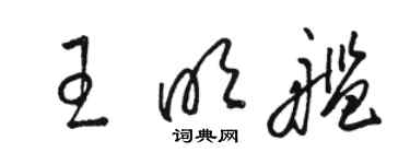 駱恆光王明艦草書個性簽名怎么寫