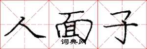 龐中華人面子楷書怎么寫