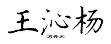 丁謙王沁楊楷書個性簽名怎么寫