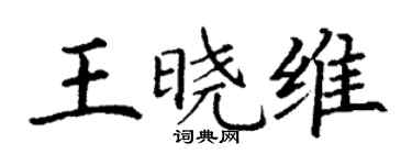 丁謙王曉維楷書個性簽名怎么寫