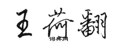 駱恆光王荷翻行書個性簽名怎么寫