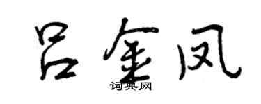 曾慶福呂金鳳行書個性簽名怎么寫