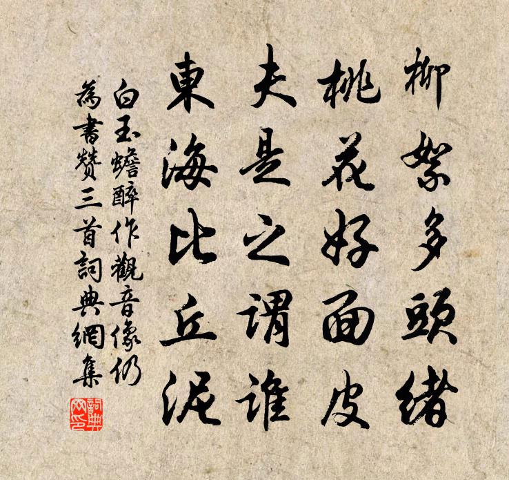 白玉蟾醉作觀音像仍為書贊三首書法作品欣賞