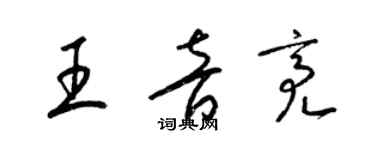 梁錦英王音亮草書個性簽名怎么寫