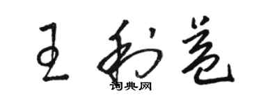 駱恆光王利益草書個性簽名怎么寫