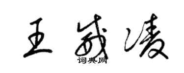 梁錦英王威凌草書個性簽名怎么寫