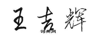 駱恆光王吉輝行書個性簽名怎么寫