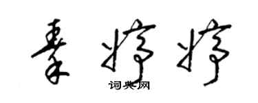 梁錦英秦婷婷草書個性簽名怎么寫