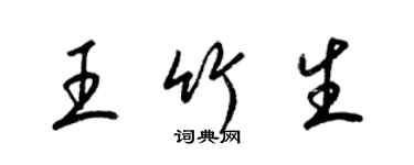 梁錦英王竹生草書個性簽名怎么寫