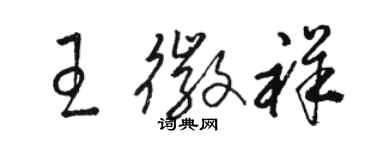 駱恆光王徽祥草書個性簽名怎么寫