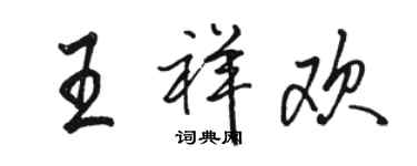 駱恆光王祥歡行書個性簽名怎么寫