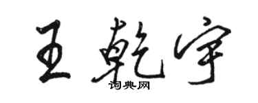 駱恆光王乾宇行書個性簽名怎么寫