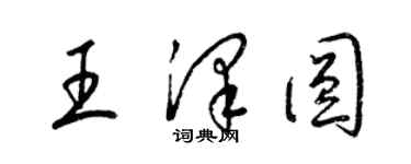 梁錦英王澤圓草書個性簽名怎么寫