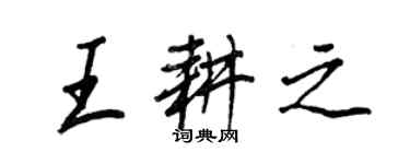 王正良王耕之行書個性簽名怎么寫