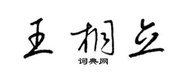 梁錦英王桐立草書個性簽名怎么寫