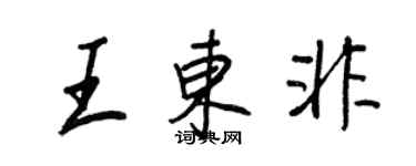 王正良王東非行書個性簽名怎么寫