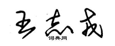 朱錫榮王志戎草書個性簽名怎么寫