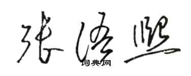 駱恆光張語熙草書個性簽名怎么寫