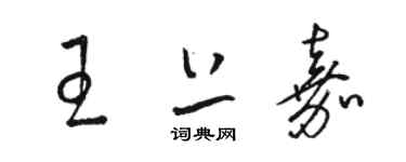 駱恆光王上嘉草書個性簽名怎么寫