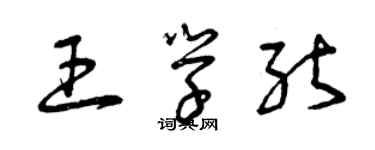 曾慶福王學能草書個性簽名怎么寫