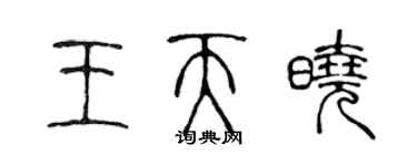 陳聲遠王天曉篆書個性簽名怎么寫