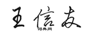 駱恆光王信友行書個性簽名怎么寫