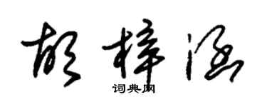 朱錫榮胡梓涵草書個性簽名怎么寫