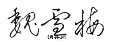 駱恆光魏雪梅草書個性簽名怎么寫