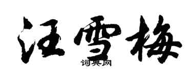 胡問遂汪雪梅行書個性簽名怎么寫