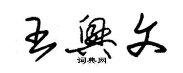 朱錫榮王興文草書個性簽名怎么寫