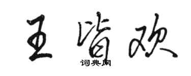 駱恆光王皆歡行書個性簽名怎么寫