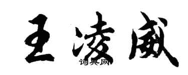 胡問遂王凌威行書個性簽名怎么寫