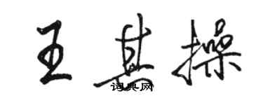 駱恆光王其操行書個性簽名怎么寫