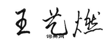 駱恆光王藝燃行書個性簽名怎么寫