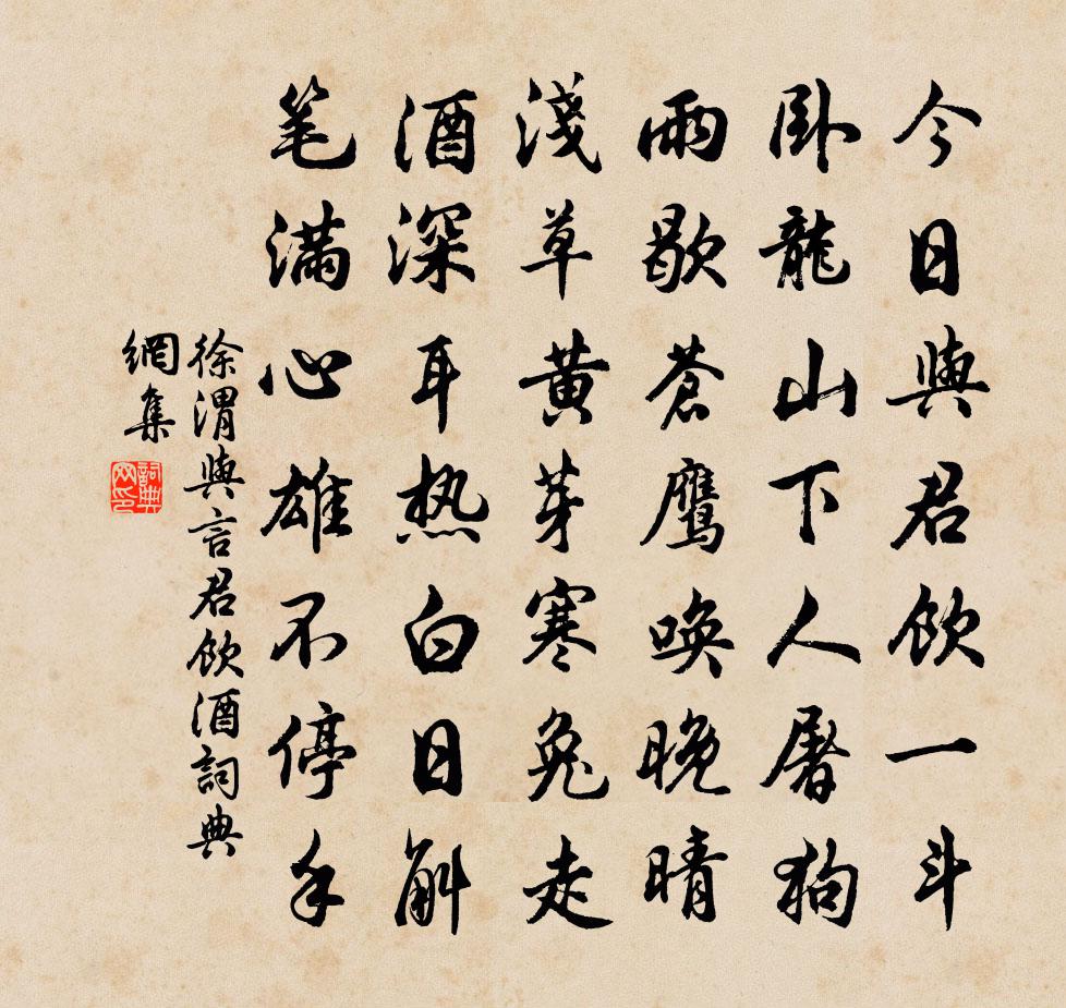 徐渭與言君飲酒書法作品欣賞