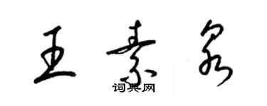 梁錦英王素泉草書個性簽名怎么寫