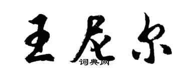 胡問遂王尼爾行書個性簽名怎么寫