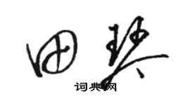 駱恆光田琴草書個性簽名怎么寫