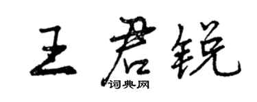 曾慶福王君銳行書個性簽名怎么寫