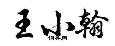 胡問遂王小翰行書個性簽名怎么寫