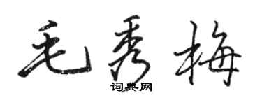 駱恆光毛秀梅行書個性簽名怎么寫
