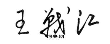 駱恆光王戰江草書個性簽名怎么寫