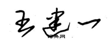 朱錫榮王建一草書個性簽名怎么寫