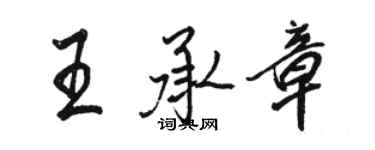 駱恆光王承章行書個性簽名怎么寫